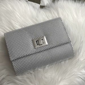 Mesh beaded crossbody/clutch bag